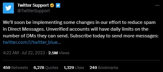 Twitter เปลี่ยนนโยบายใหม่ในการ DM สู้กับบอท 2 Twitter เปลี่ยนนโยบายใหม่ในการ DM สู้กับบอท