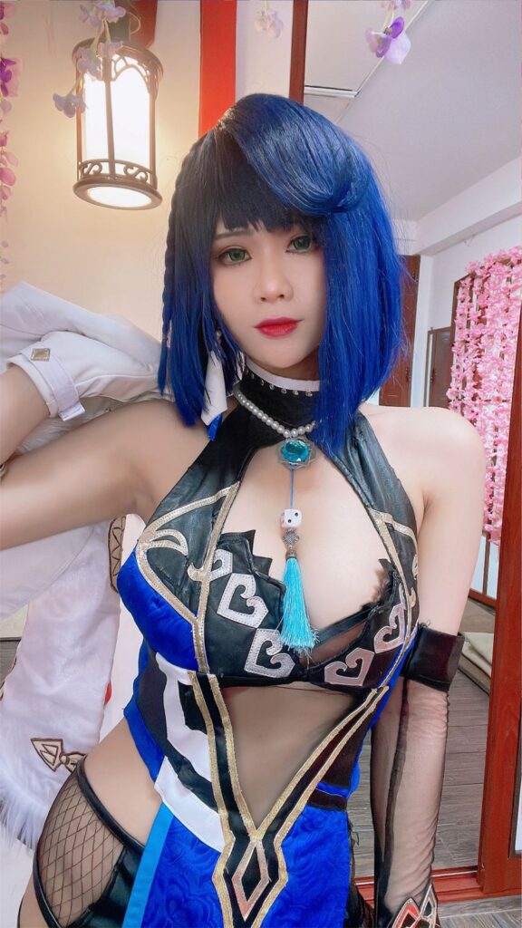 Pyon แปลงโฉมเป็น Yelan จาก Genshin Impact ในชุดสุดแหวก 4 Pyon แปลงโฉมเป็น Yelan จาก Genshin Impact ในชุดสุดแหวก