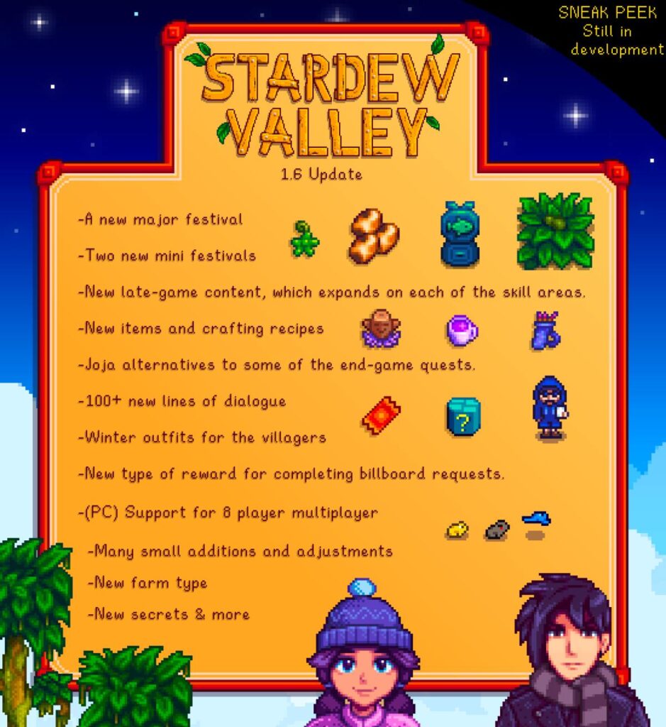 Stardew Valley เวอร์ชัน 1.6 เผยวันปล่อยอัปเดตแล้ว 2 Stardew Valley 1.6