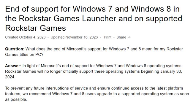 Rockstar ยกเลิกการสนับสนุน Windows 7 อย่างเป็นทางการ 2 Rockstar ยกเลิกการสนับสนุน Windows 7 อย่างเป็นทางการ