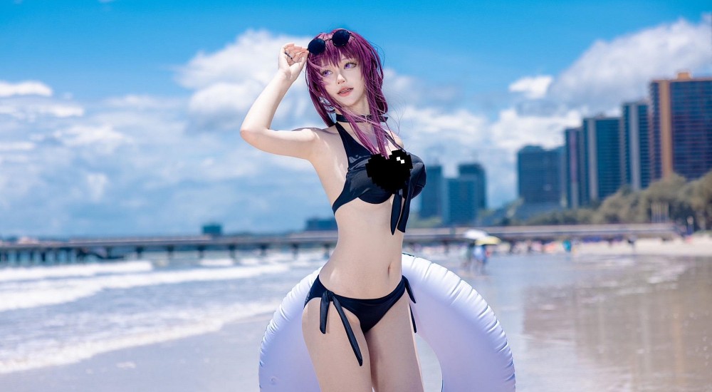 คอสเพลย์ Kafka จาก Honkai: Star Rail ออกเที่ยวทะเล 5 Kafka Honkai: Star Rail Cosplay by Ning