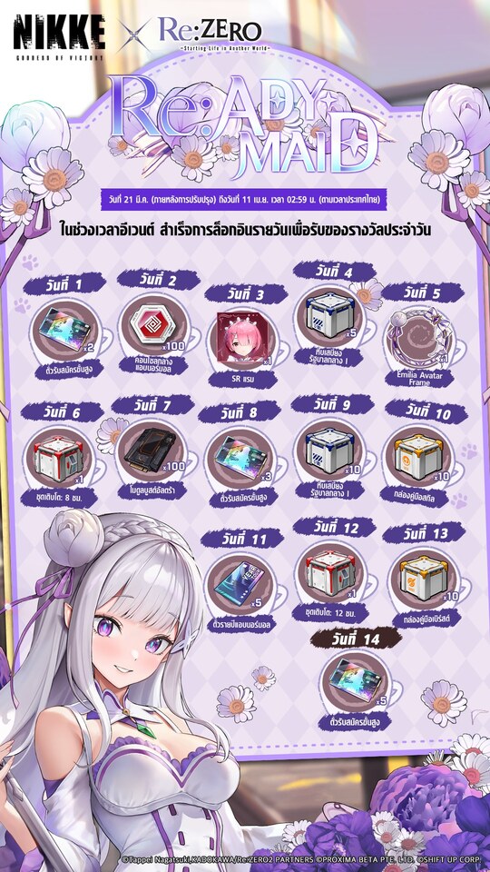 การคอลแลปพิเศษเริ่มแล้ว! NIKKE × Re:ZERO -รีเซทชีวิต ฝ่าวิกฤตต่างโลก- 18 การคอลแลปพิเศษเริ่มแล้ว! NIKKE × Re:ZERO -รีเซทชีวิต ฝ่าวิกฤตต่างโลก-