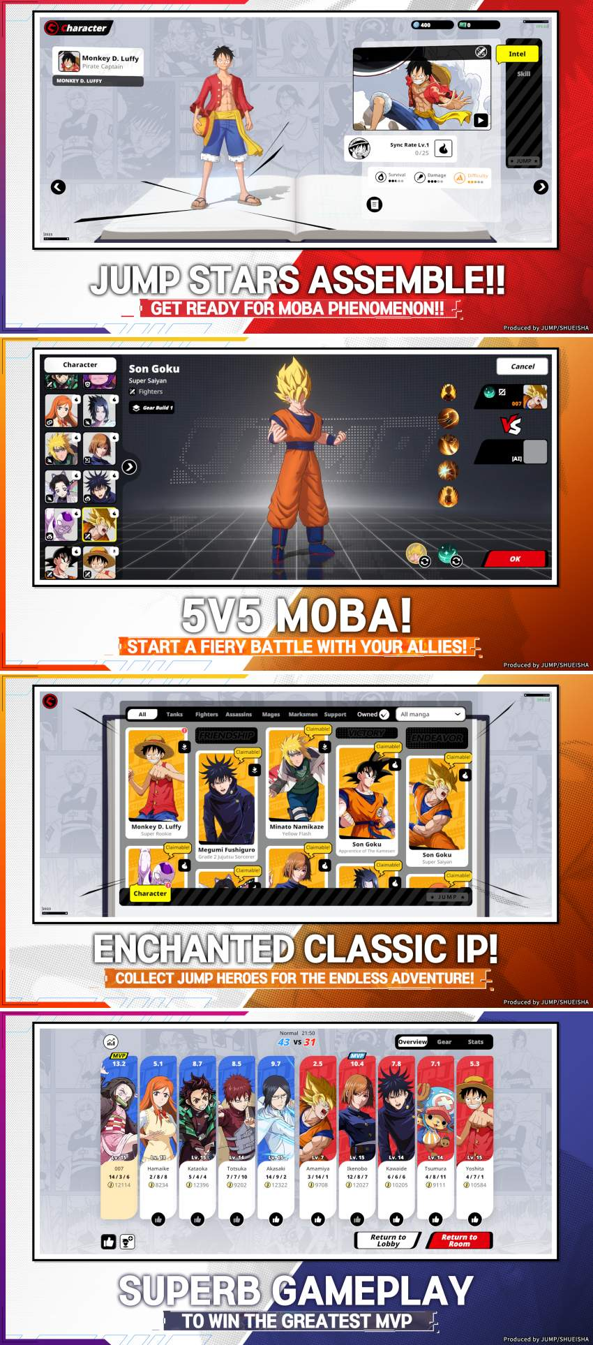 DeNA เปิดตัว JUMP: Assemble เกม MOBA รวมพลเหล่าฮีโร่ Shonen Jump 2 DeNA เปิดตัว JUMP: Assemble เกม MOBA รวมพลเหล่าฮีโร่ Shonen Jump