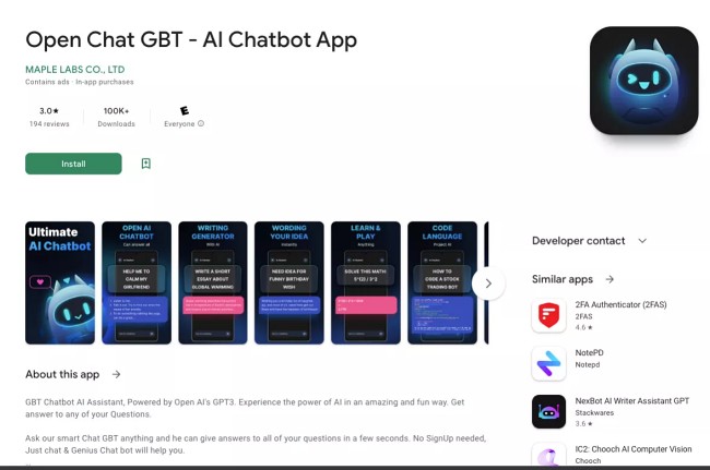 พบแอปหลอกที่เกี่ยวกับ ChatGPT จำนวนมากในร้านค้าของ Apple และ Google