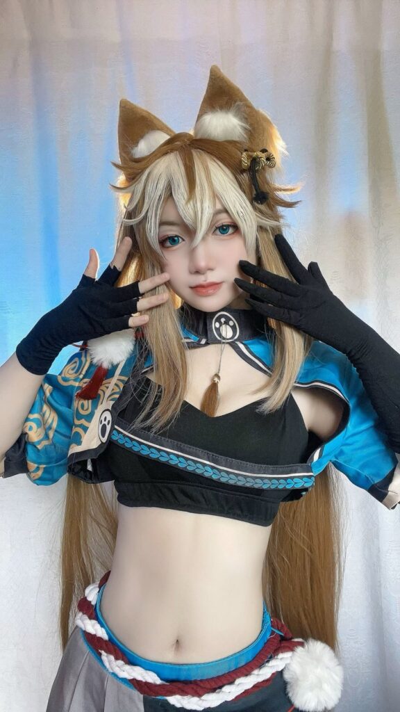 คุณเชอริชแปลงโฉมเป็น Gorou จาก Genshin Impact เวอร์ชั่นสาวน้อยน่ารัก 2 Gorou Genshin Impact Cosplay by daifuku-eri