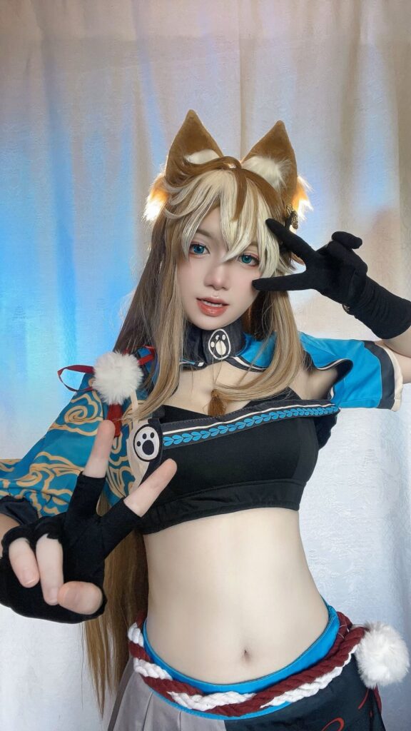 คุณเชอริชแปลงโฉมเป็น Gorou จาก Genshin Impact เวอร์ชั่นสาวน้อยน่ารัก 3 Gorou Genshin Impact Cosplay by daifuku-eri