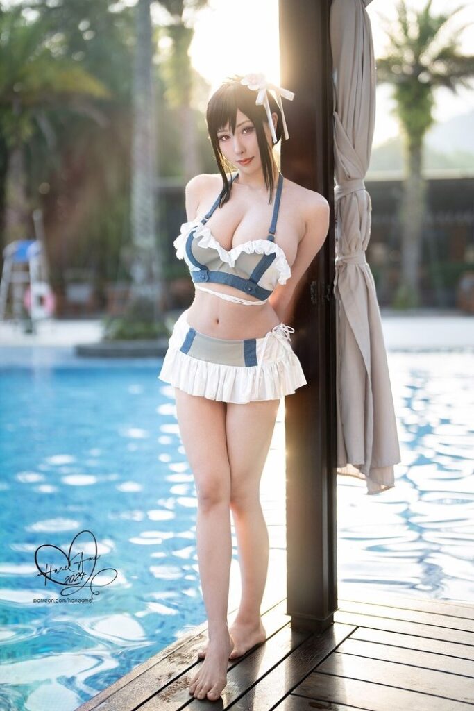 HanaAme จัดเต็มแปลงโฉมเป็น Tifa ในชุดว่ายน้ำจาก Final Fantasy VII Rebirth 2 Tifa Final Fantasy VII Rebirth Cosplay by HanaAme