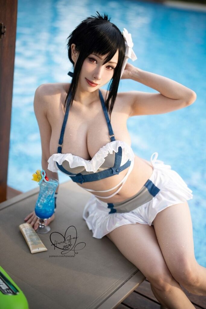 HanaAme จัดเต็มแปลงโฉมเป็น Tifa ในชุดว่ายน้ำจาก Final Fantasy VII Rebirth 5 Tifa Final Fantasy VII Rebirth Cosplay by HanaAme