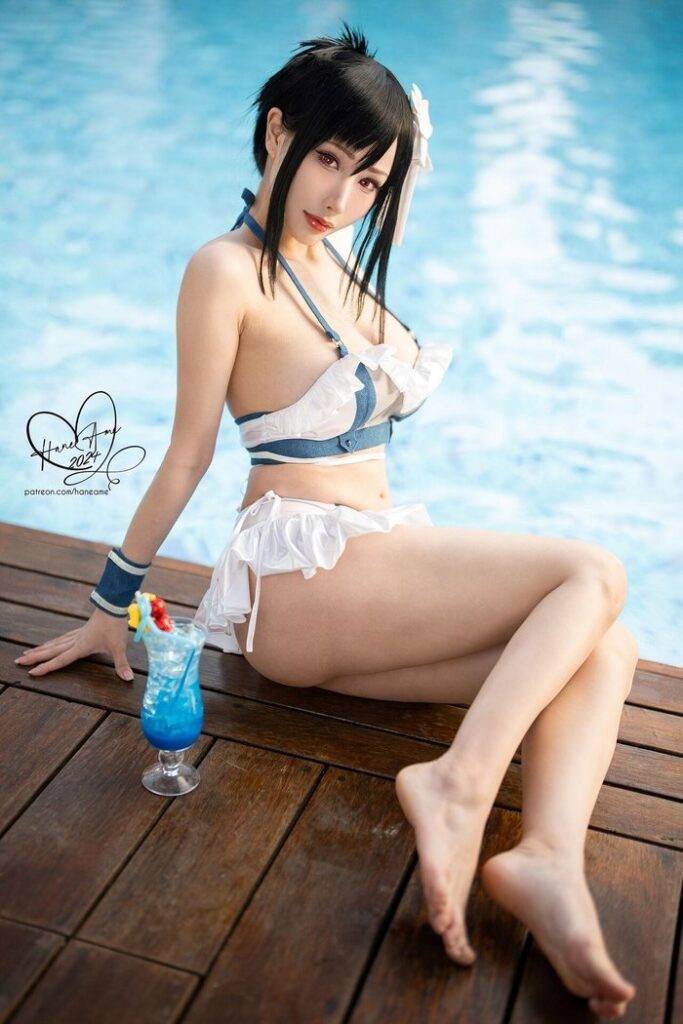HanaAme จัดเต็มแปลงโฉมเป็น Tifa ในชุดว่ายน้ำจาก Final Fantasy VII Rebirth 7 Tifa Final Fantasy VII Rebirth Cosplay by HanaAme