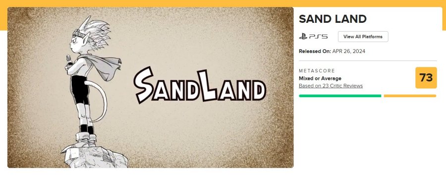 เผยคะแนนรีวิว SAND LAND จากสื่อนอก 2 SAND LAND Metacritic Review