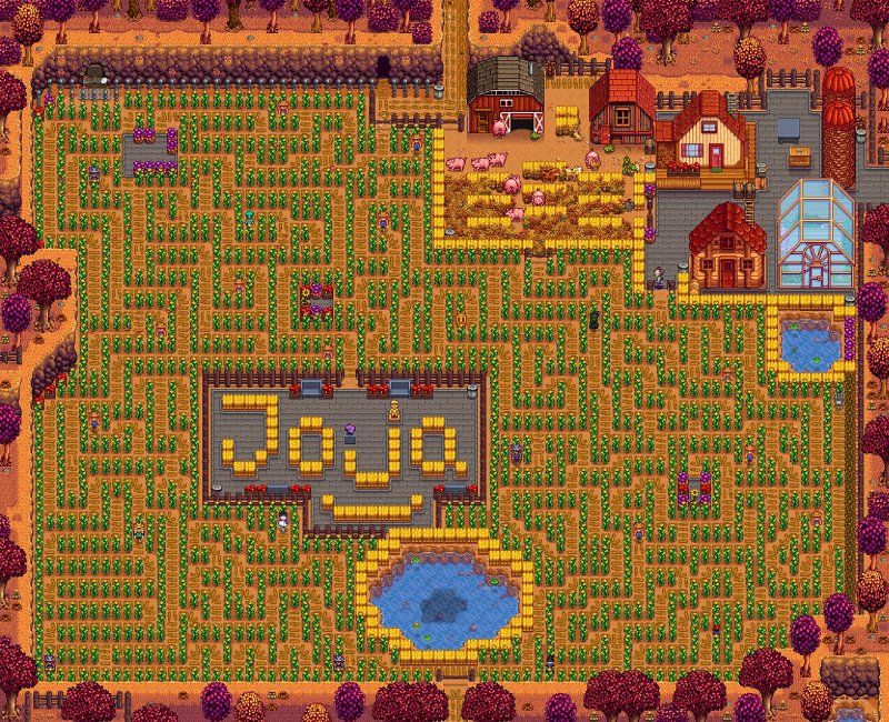 ผู้เล่น Stardew Valley สร้างเขาวงกตด้วยต้นข้าวโพด!