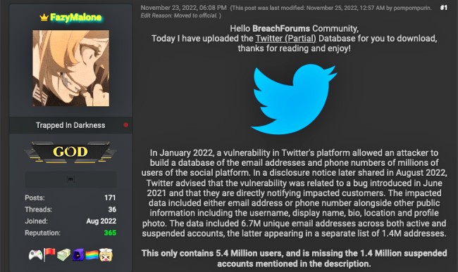 Twitter ชี้แจงกรณีข้อมูลถูกปล่อยเป็นครั้งที่ 3 ในรอบปี 2 Twitter ชี้แจงกรณีข้อมูลถูกปล่อยเป็นครั้งที่ 3 ในรอบปี