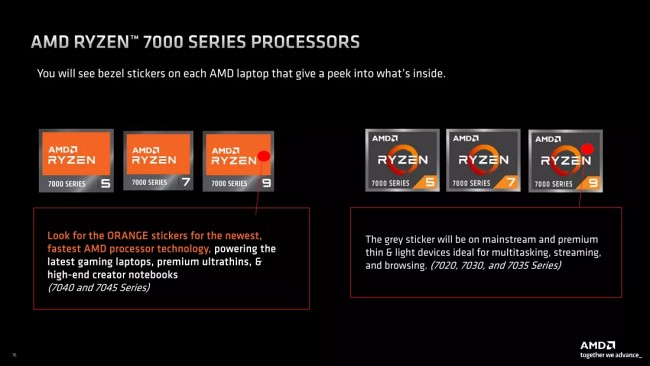 AMD ปรับสติกเกอร์ใหม่บนโน้ตบุ๊คที่เตรียมวางจำหน่ายในปี 2023