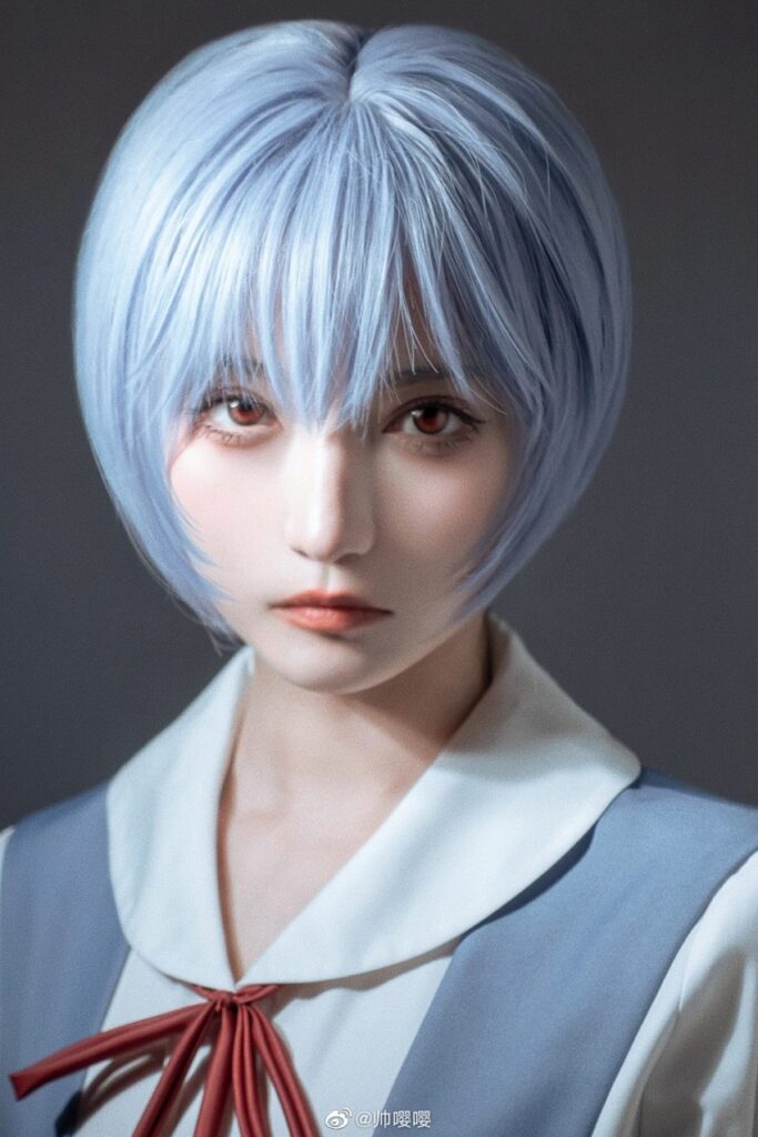 คอสเพลย์ Rei จาก Evangelion ในภาพสไตล์ Portrait 2 คอสเพลย์ Rei จาก Evangelion ในภาพสไตล์ Portrait