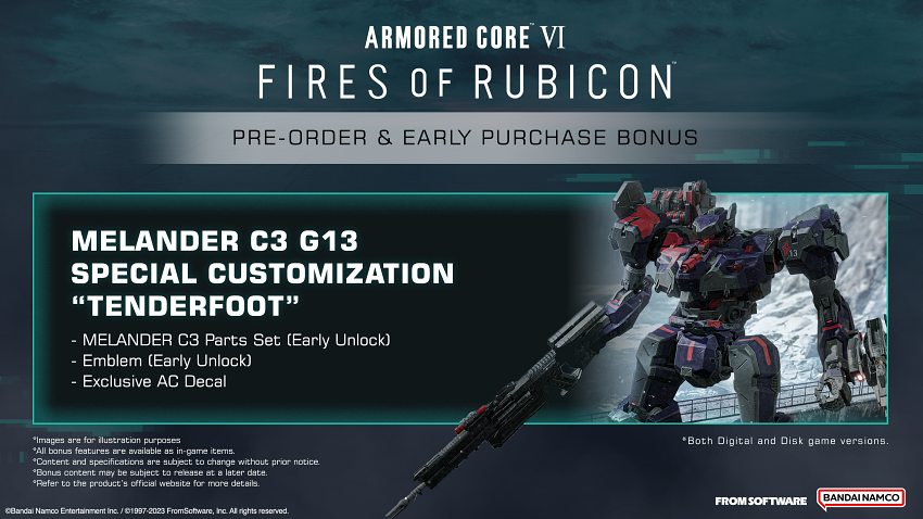 Armored Core VI: Fires of Rubicon เผยข้อมูล 'โบนัสการสั่งซื้อล่วงหน้า'