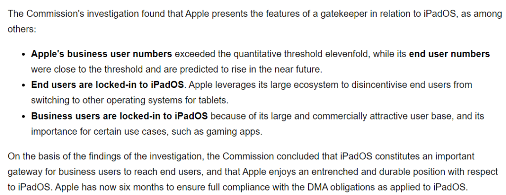 iPadOS ถูกกำหนดให้เป็น Gatekeeper ภายใต้กฎหมาย Digital Markets Act ของสหภาพยุโรป 2 iPadOS ถูกกำหนดให้เป็น Gatekeeper ภายใต้กฎหมาย Digital Markets Act ของสหภาพยุโรป