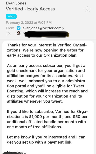Twitter จะเริ่มเก็บเงินค่าบริการเครื่องหมายติ้กถูกสีทองสำหรับองค์กร 2 Twitter จะเริ่มเก็บเงินค่าบริการเครื่องหมายติ้กถูกสีทองสำหรับองค์กร