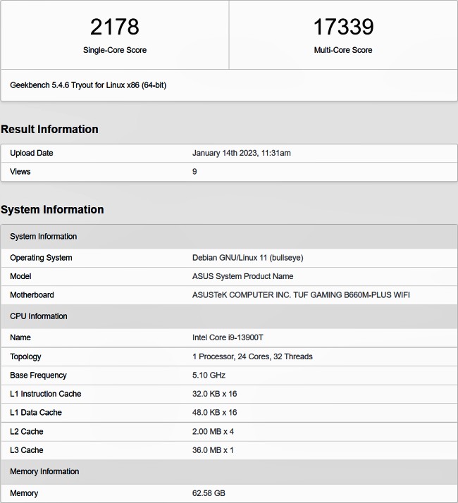 Intel Core i9-13900T ทำคะแนนทดสอบ Geekbench 5 ได้ดีกว่า i9-12900K 2 Intel Core i9-13900T ทำคะแนนทดสอบ Geekbench 5 ได้ดีกว่า i9-12900K