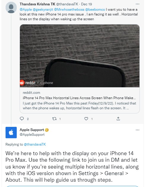 iPhone 14 Pro และ iPhone 14 Pro Max บางเครื่องพบปัญหาจอแสดงผลผิดพลาด 2 iPhone 14 Pro และ iPhone 14 Pro Max บางเครื่องพบปัญหาจอแสดงผลผิดพลาด