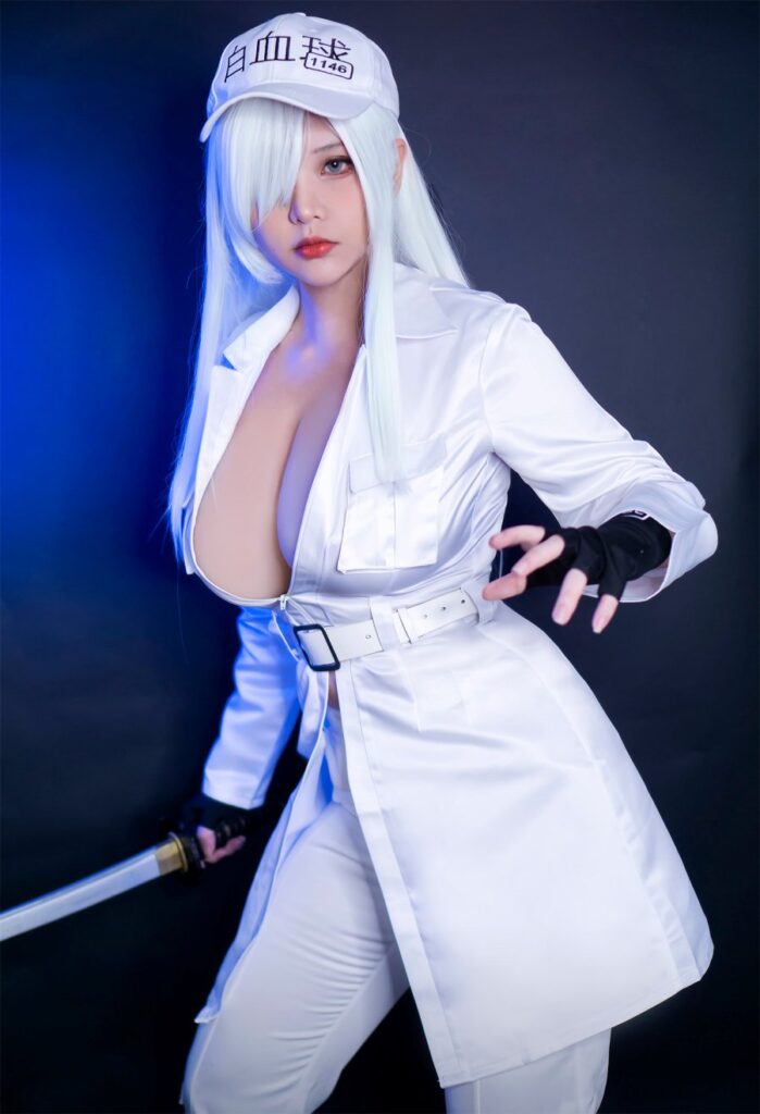 White Blood Cell Hataraku Saibou Cosplay by Hana Bunny จัดให้แบบเต็ม ๆ! Hana Bunny แปลงโฉมเป็นเม็ดเลือดขาวจากเซลล์ขยันพันธุ์เดือด