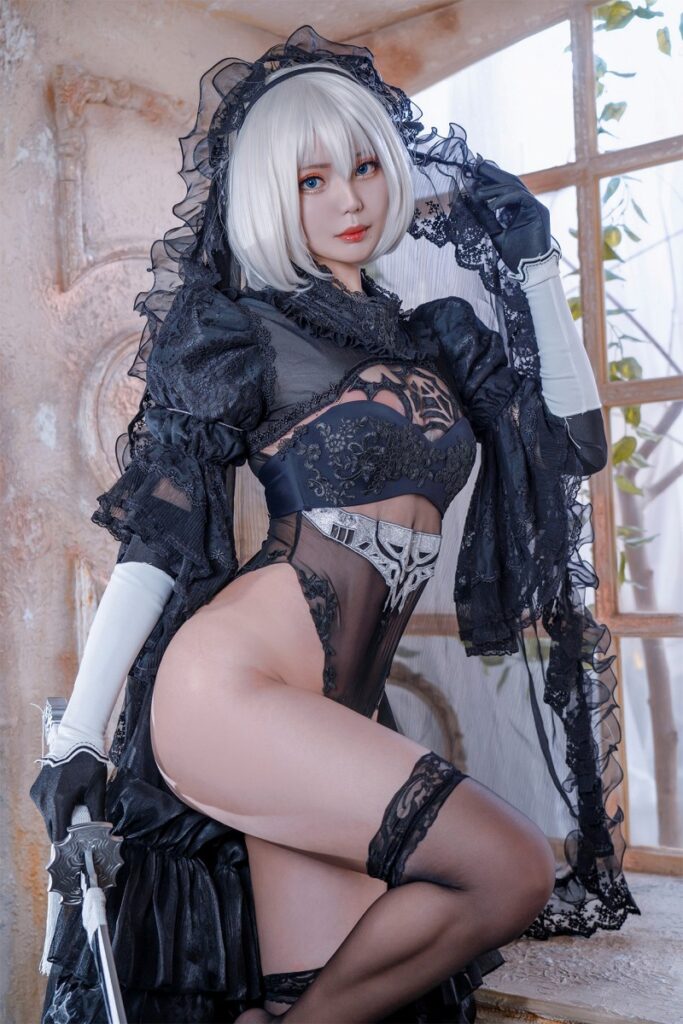 Yuki Neko แปลงโฉมเป็น 2B จาก NieR: Automata เวอร์ชั่นหยินหยาง 2 2B Nier: Automata Cosplay by Yuki Neko
