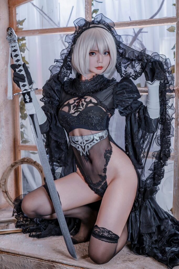Yuki Neko แปลงโฉมเป็น 2B จาก NieR: Automata เวอร์ชั่นหยินหยาง 3 2B Nier: Automata Cosplay by Yuki Neko