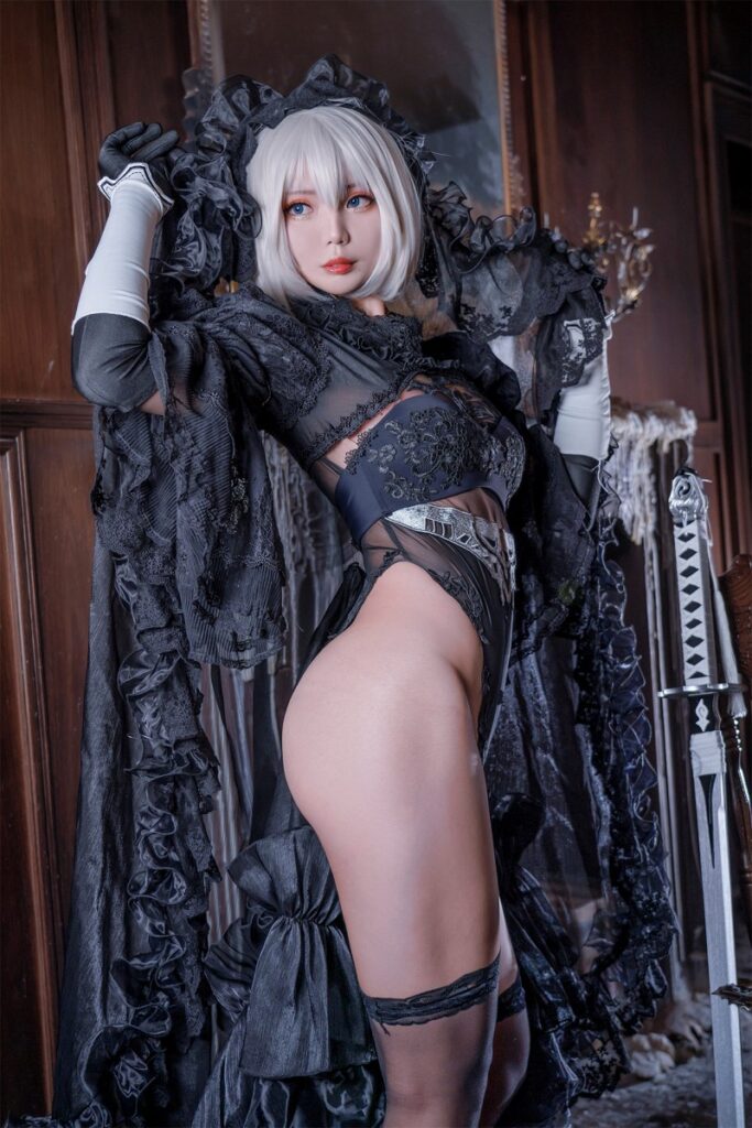 Yuki Neko แปลงโฉมเป็น 2B จาก NieR: Automata เวอร์ชั่นหยินหยาง 4 2B Nier: Automata Cosplay by Yuki Neko
