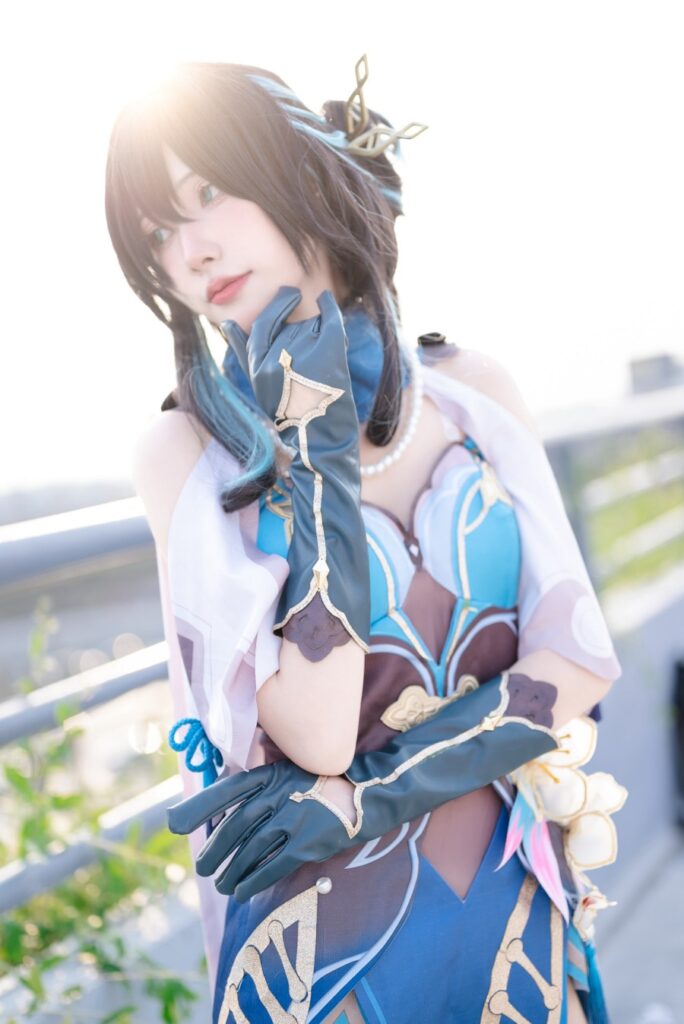 คุณเบสโชว์การแปลงโฉมเป็น Ruan Mei จาก Honkai: Star Rail 4 Ruan Mei Honkai: Star Rail Cosplay by best