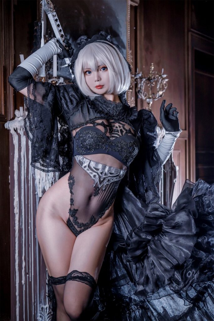 Yuki Neko แปลงโฉมเป็น 2B จาก NieR: Automata เวอร์ชั่นหยินหยาง 5 2B Nier: Automata Cosplay by Yuki Neko