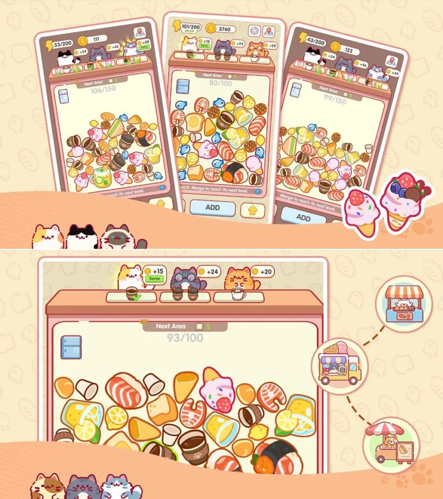 Kitty Chef - Merge Order เปิดให้เล่นบนสโตร์ไทยแล้ว 3 Kitty Chef