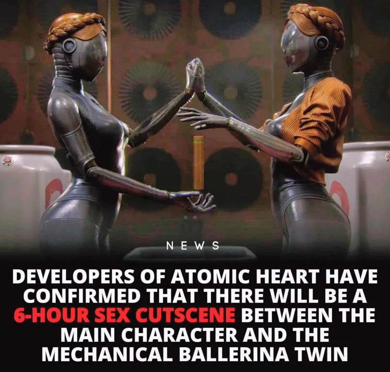 ผู้เล่นคิดว่า Atomic Heart จะมีฉากเซ็กส์ของคนและหุ่นยนต์ยาว 6 ชั่วโมง 2 ผู้เล่นคิดว่า Atomic Heart จะมีฉากเซ็กส์ของคนและหุ่นยนต์ยาว 6 ชั่วโมง