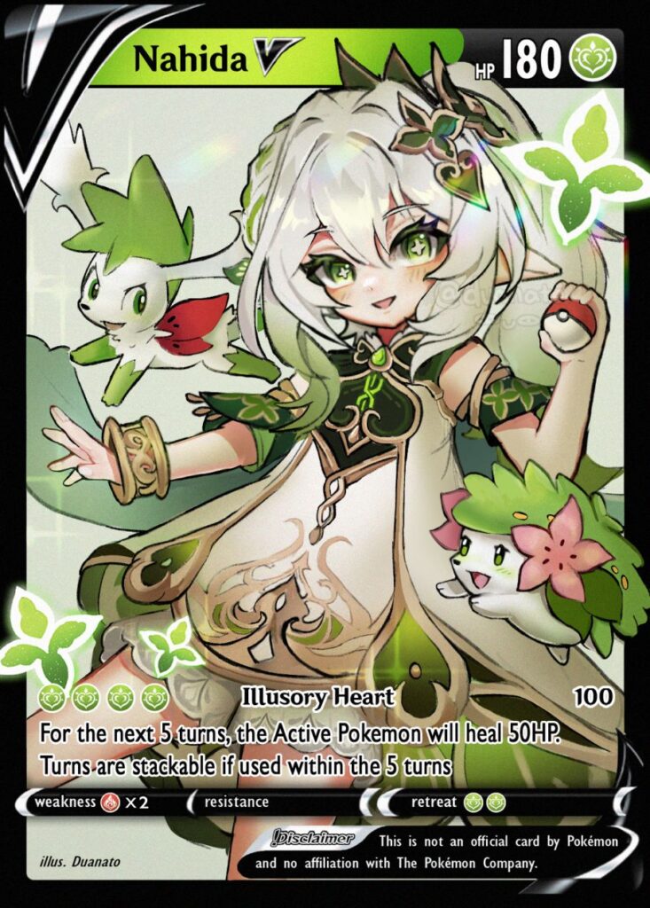 ผู้เล่นออกแบบการ์ด Nahida สไตล์ Pokemon TCG 2 ผู้เล่นออกแบบการ์ด Nahida สไตล์ Pokemon TCG