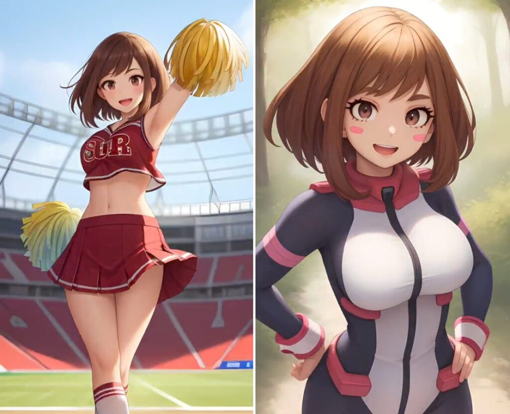 แฟนอาร์ต Ochako จาก My Hero Academia เวอร์ชั่น AI วาด