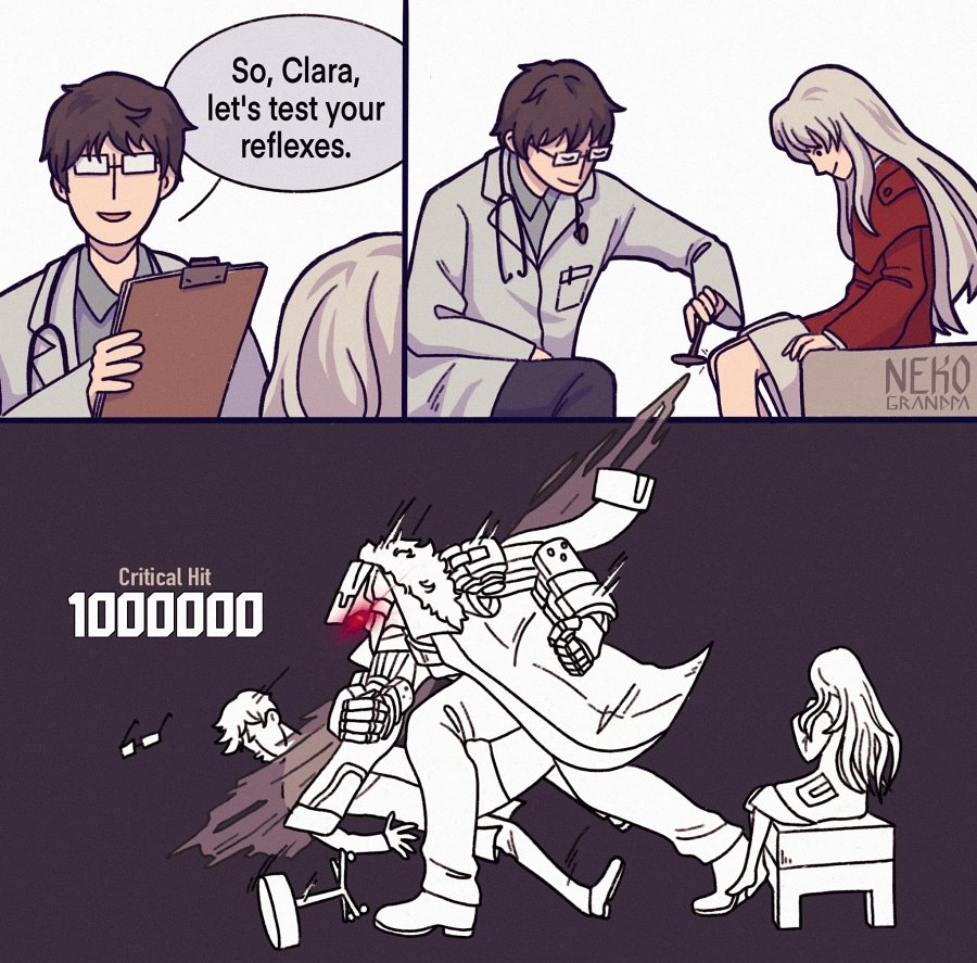การ์ตูนล้อเลียน 'เมื่อ Clara จาก Honkai: Star Rail ไปหาหมอ!'