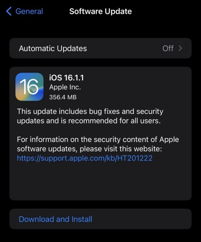 Apple ปล่อยอัปเดต iOS 16.1.1 และ iPadOS 16.1.1 แก้ไขปัญหาแบตเตอรี่ลดผิดปกติ 2 Apple ปล่อยอัปเดต iOS 16.1.1 และ iPadOS 16.1.1 แก้ไขปัญหาแบตเตอรี่ลดผิดปกติ