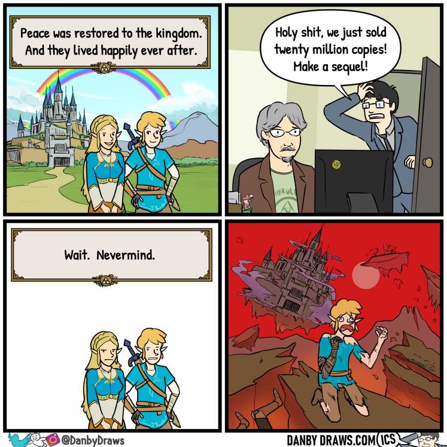 การ์ตูนล้อเลียน 'สาเหตุที่ทำให้ The Legend of Zelda มีภาคต่อ' 2 การ์ตูนล้อเลียน 'สาเหตุที่ทำให้ The Legend of Zelda มีภาคต่อ'