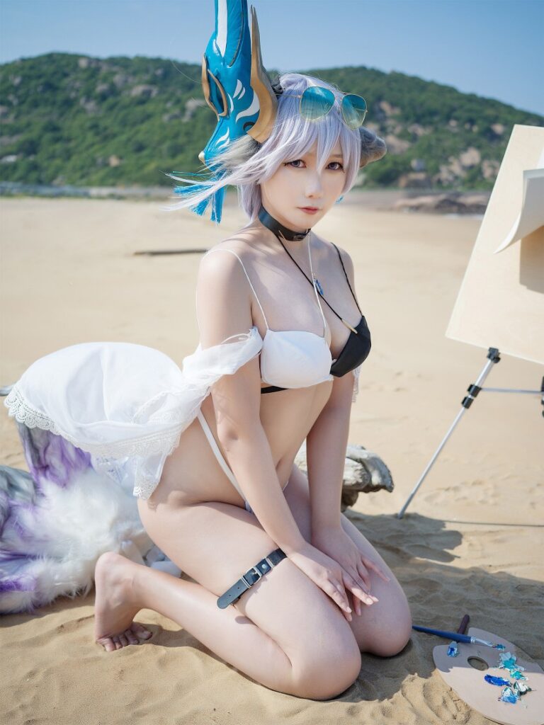 คอสเพลย์ Tosa จาก Azur Lane ในลุคบิกินี่เที่ยวชายหาด 3 Tosa Azur Lane Cosplay by Makachan