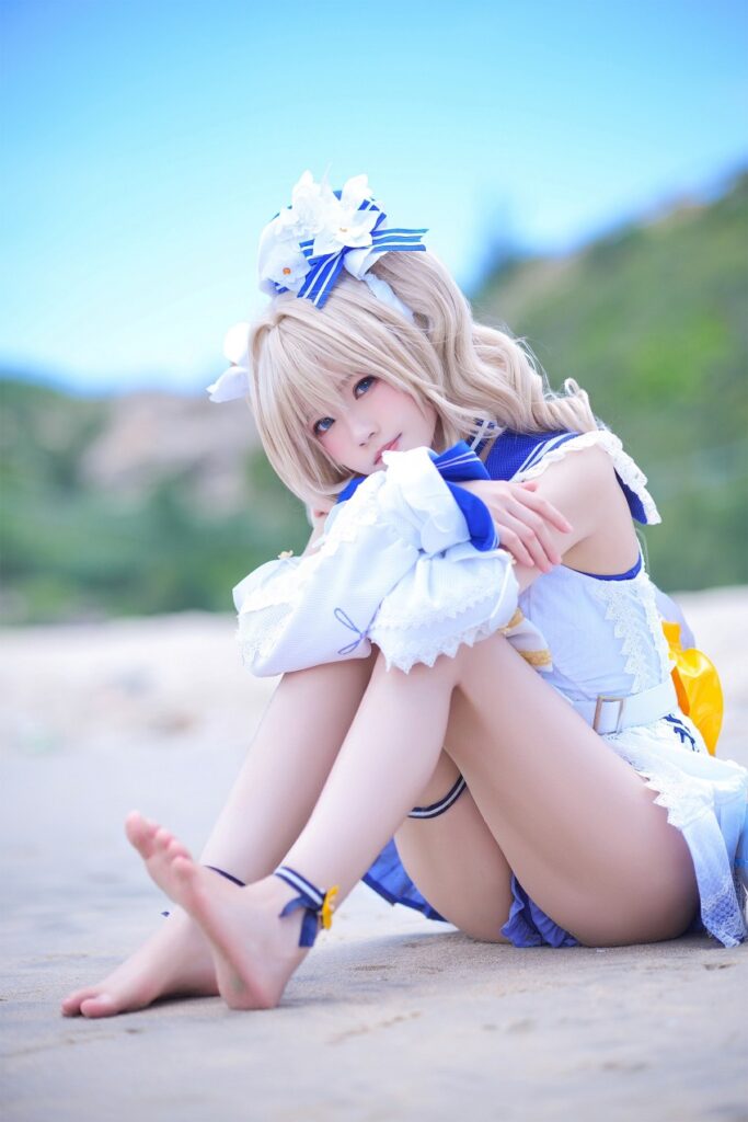 คอสเพลย์ Barbara จาก Genshin Impact ในคอสตูมซัมเมอร์ซ่าท้าร้อน 6 Barbara Genshin Impact Cosplay by Cherry Neko