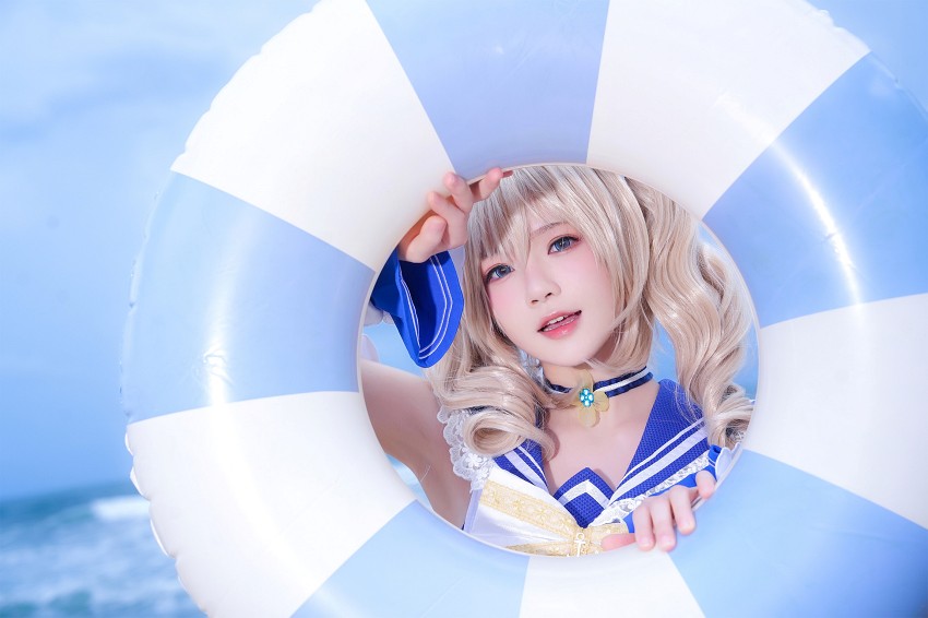 คอสเพลย์ Barbara จาก Genshin Impact ในคอสตูมซัมเมอร์ซ่าท้าร้อน 11 Barbara Genshin Impact Cosplay by Cherry Neko