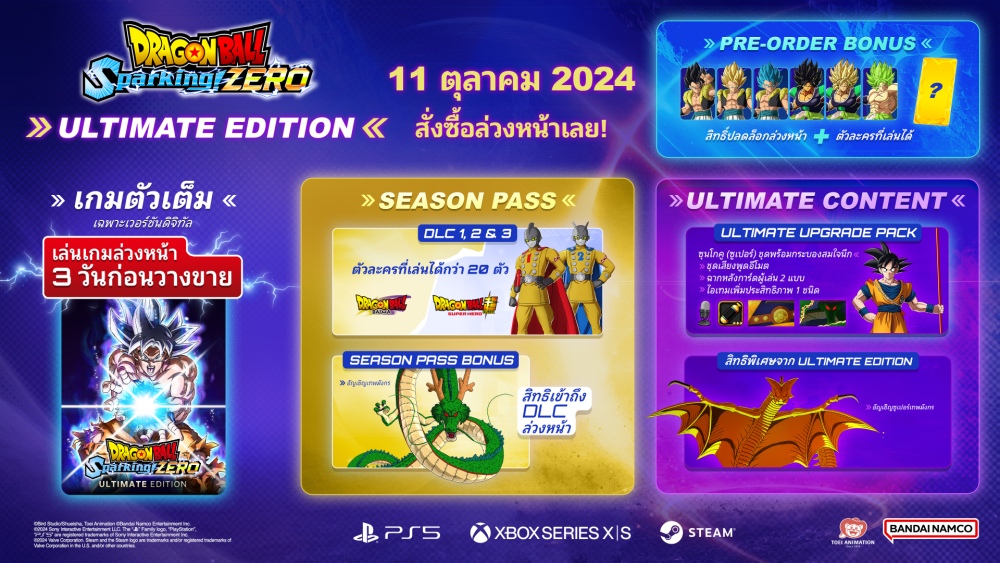 DRAGON BALL: Sparking! ZERO วางจำหน่ายวันศุกร์ที่ 11 ตุลาคม 2024!