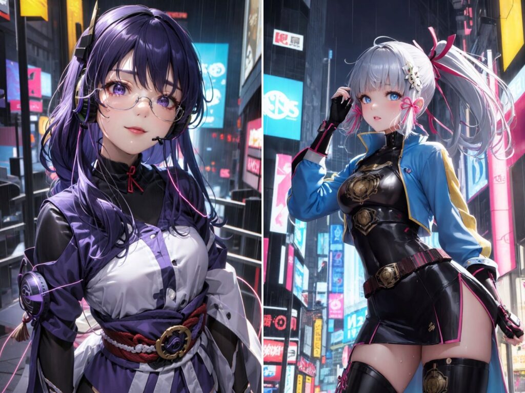 แฟนอาร์ต AI ที่จะพาเหล่าตัวละครจาก Genshin Impact ไปตะลุยโลก Cyberpunk 2077 3 แฟนอาร์ต AI ที่จะพาเหล่าตัวละครจาก Genshin Impact ไปตะลุยโลก Cyberpunk 2077