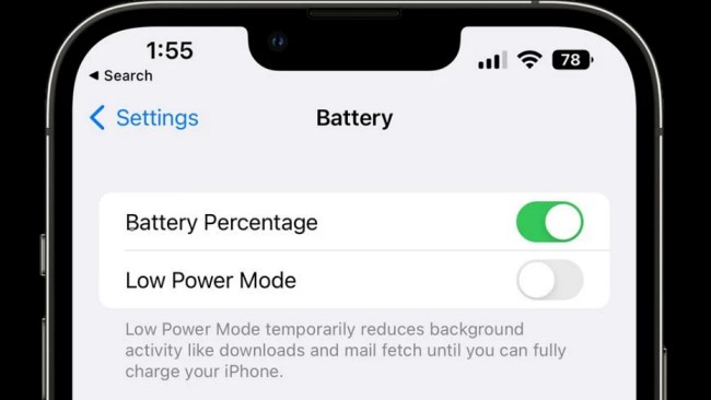 iOS 16 Beta 5 รองรับการแสดงเปอร์เซ็นต์แบตเตอรี่แล้ว