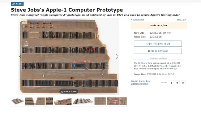 เครื่องต้นแบบ Apple 1 ถูกนำมาประมูลเรียบร้อย 2 เครื่องต้นแบบ Apple 1 ถูกนำมาประมูลเรียบร้อย