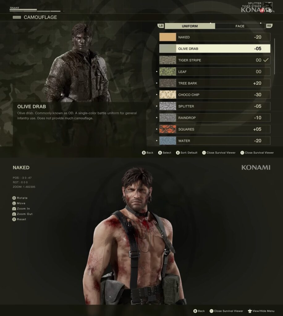 Metal Gear Solid Delta โชว์ตัวอย่างระบบชุดพรางตัว - บาดแผล 2 Metal Gear Solid Delta ข้อมูล ระบบเกม