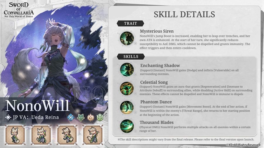 Sword of Convallaria Skill Explain