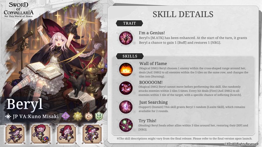 Sword of Convallaria Skill Explain