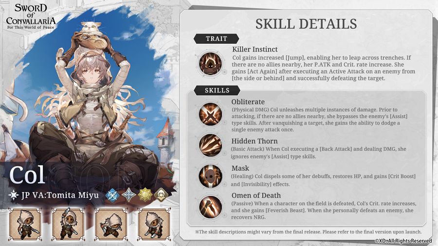 Sword of Convallaria Skill Explain