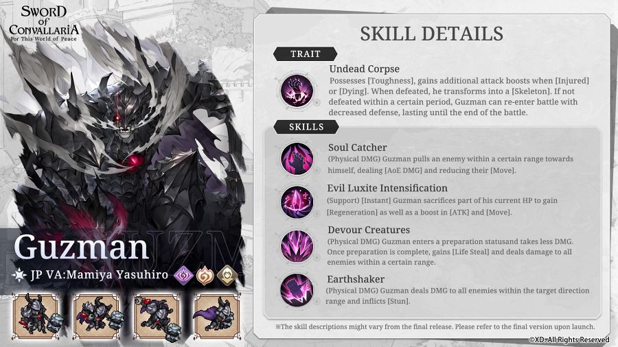 Sword of Convallaria Skill Explain