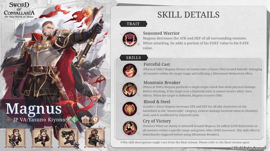 Sword of Convallaria Skill Explain