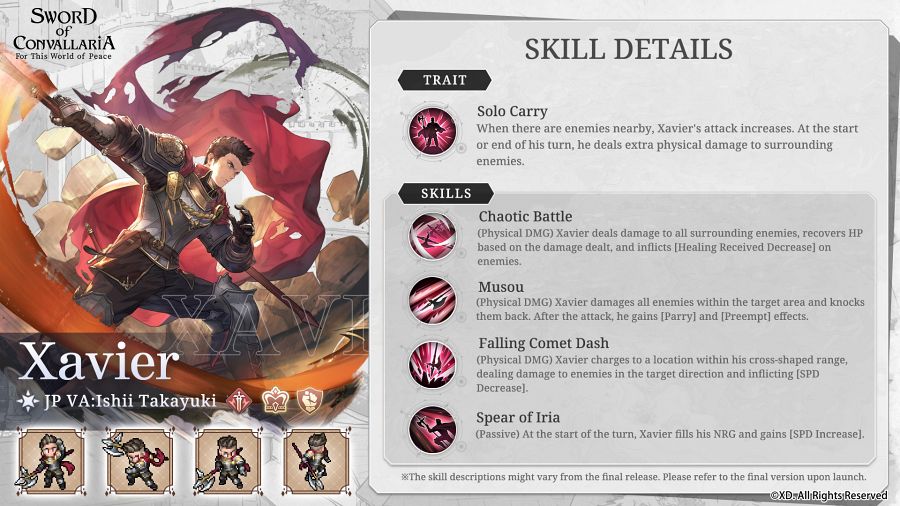 Sword of Convallaria Skill Explain